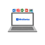 laptop with mindgenius logo in centre