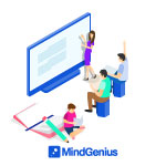 laptop with 4 people studying using mindgenius