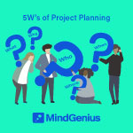 5 w's of project planning showing 5 question marks