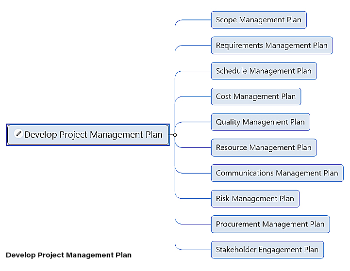 Develop a Project Management Plan mind map template