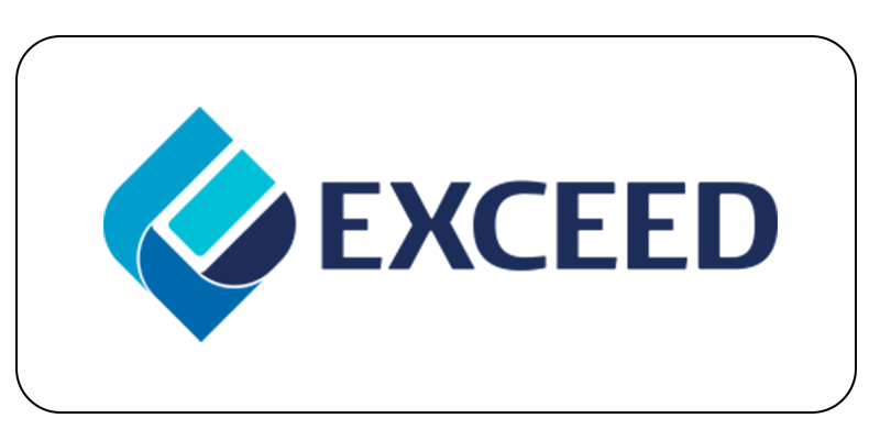 Logo of Exceed Ltd with blue design.