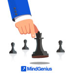 4 chess pieces with mindgenius logo