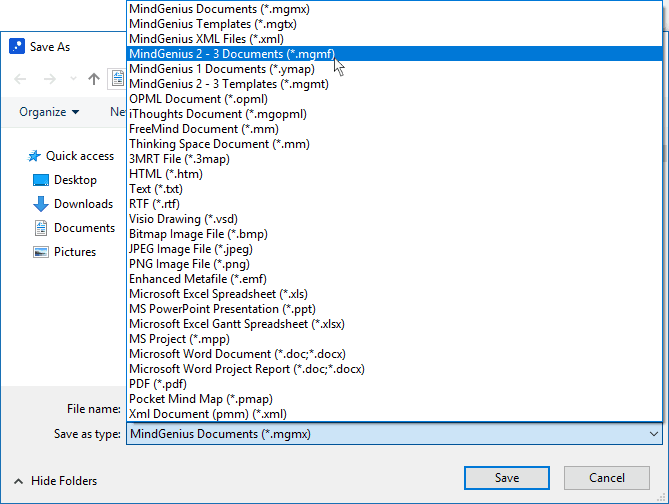 how to save files in order format