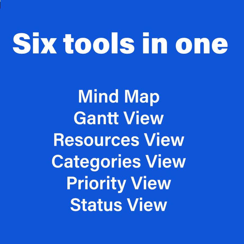 six tools in one on blue background