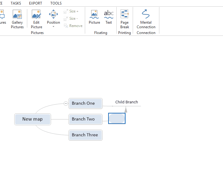 how to connect multiple branches using mindgenius desktop