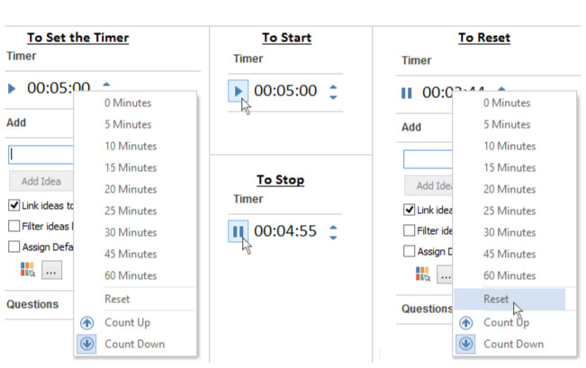 using the brainstorm timer on mindgenius 2018