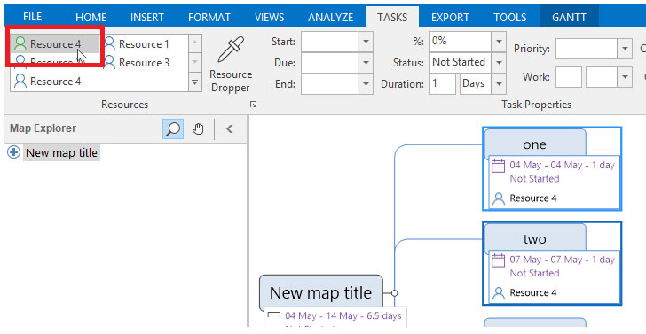 a map with multiple resources