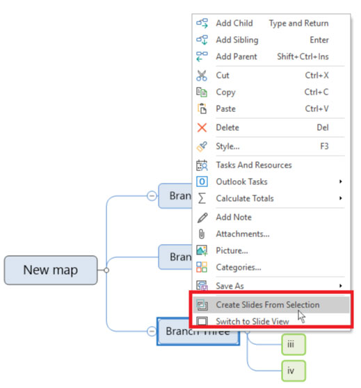 Printing a section of the map using slides