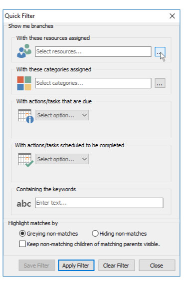 Sorting tasks branches by resource