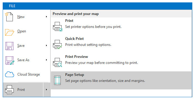 printing a map on a custom paper size