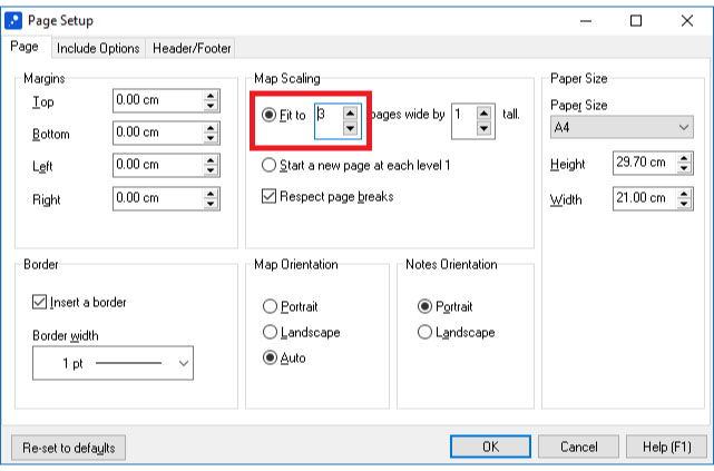 Printing a section of the map using slides