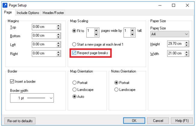 Printing a section of the map using slides