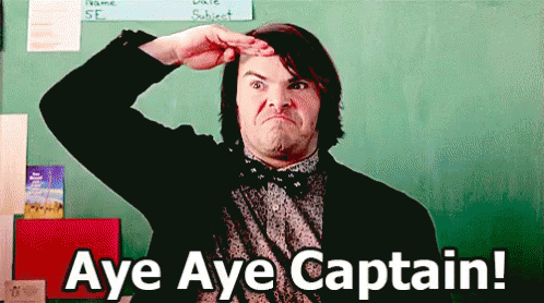 man saluting saying aye aye captain