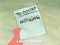 image of a to do list with the word nothing on it