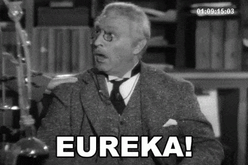man saying eureka