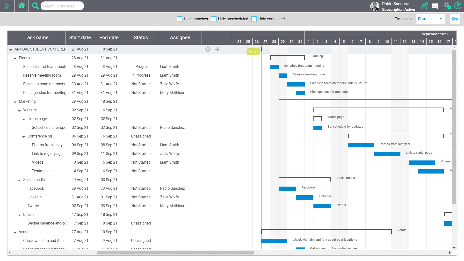 educ — fr 6 — Timeline view - MindGenius