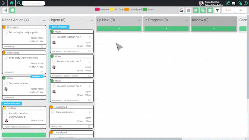 How to update and progress tasks on a project within MindGenius Online